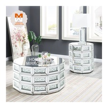 Hot Sell Modern Mirrored Pedestal Side Table Furniture for L