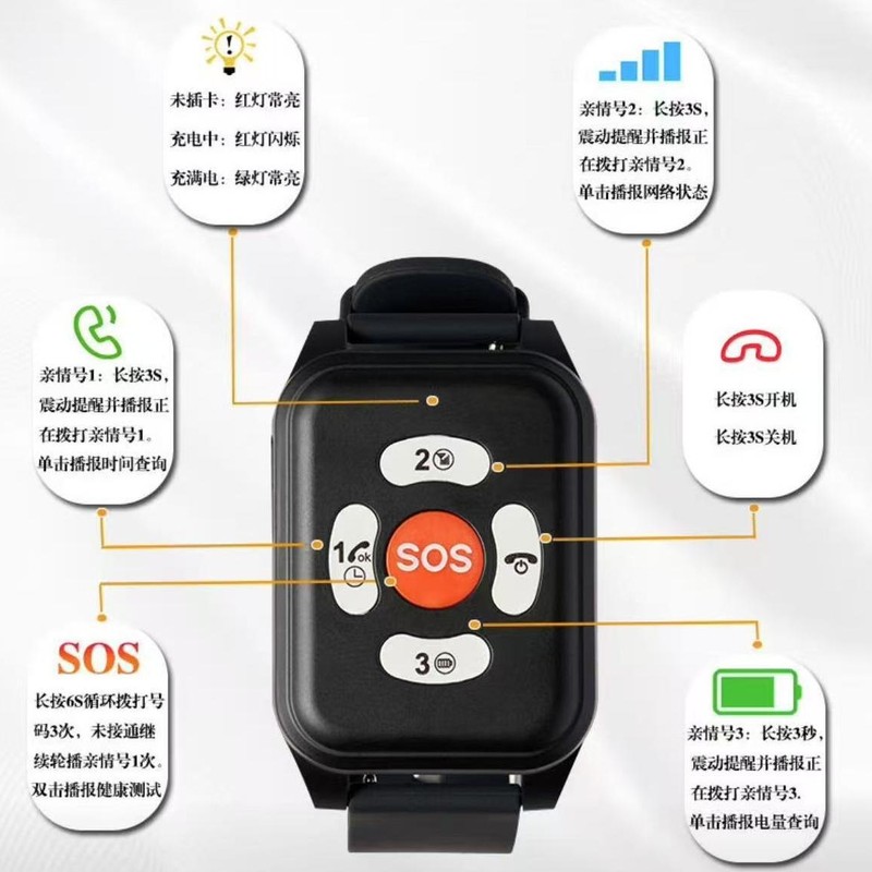 老人定位手环老年人呼叫器痴呆防走丢学生跟踪 9ps追踪订位器4G电|undefined