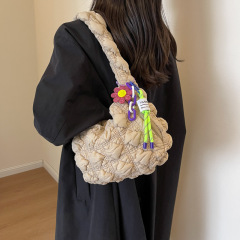 Fashionable pleated cloud bag women's niche casual dumpling bag 2024 new puff bag Korean version single shoulder armpit bag
