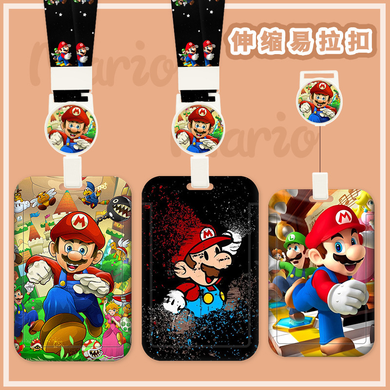 Cartoon card cover bus student meal card cover cartoon slide cover with retractable long lanyard halter protective cover certificate set Cartoon card cover bus student meal card cover cartoon slide cover with retractable long lanyard halter protective cover certificate set