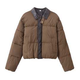 TAOP&ZA早秋新款女装通勤时尚百搭简约拼接棉衣棉服外套