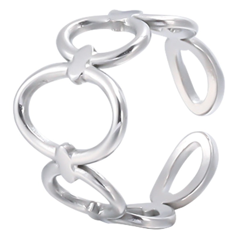 Foreign Trade Cross-Border Stainless Steel Ring Women's Opening Adjustable Ring Geometric Simple Titanium Steel Ring Ins Style Wholesale