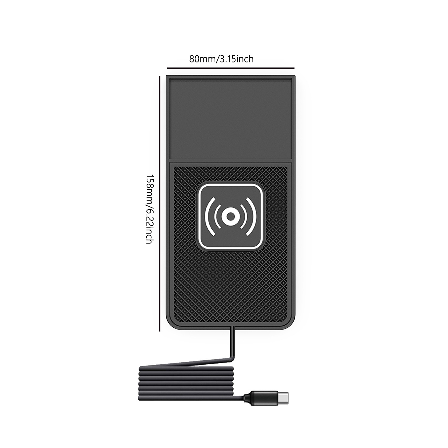 Car Wireless Charging Pad 15W Mobile Phone Wireless Charger with Step Design for Car Use, New and Suitable for Apple 17