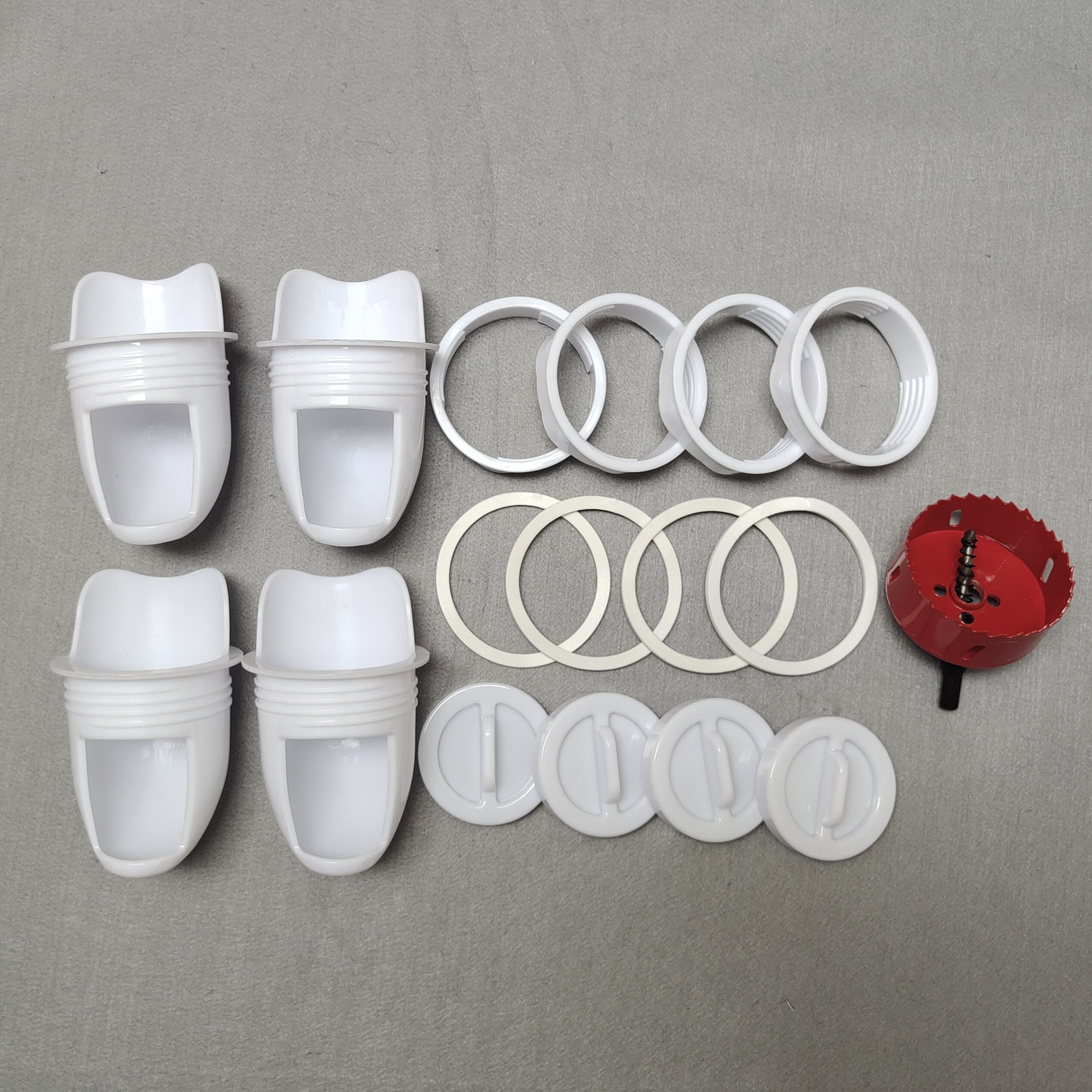 흰색 4 + 1 (흰색 고무 링 + 빨간색 구멍 오프너)