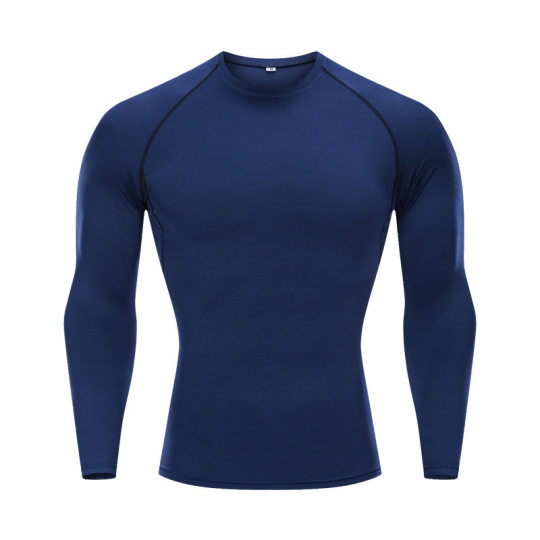Tight Long-sleeved Men's Crewneck Sports Base Clothes T-shirt Breathable Quick-drying Clothes Sports Training Running Fitness Clothes