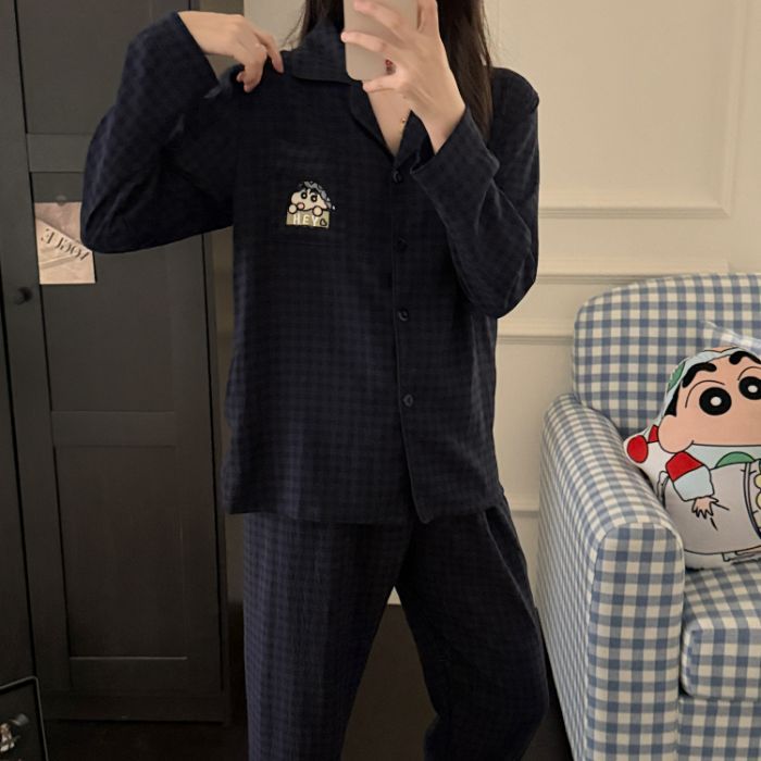 Al por mayor transfronterizo primavera y otoño nuevo pijama de mujer nubes de algodón pantalones de manga larga dulce dibujos animados se puede usar ropa de casa conjunto