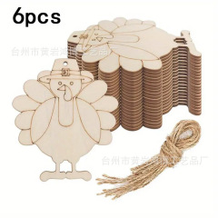 七面鳥木片装飾品感謝祭豊作祭クリスマス装飾クリスマスツリー掛け木製絵画diy用