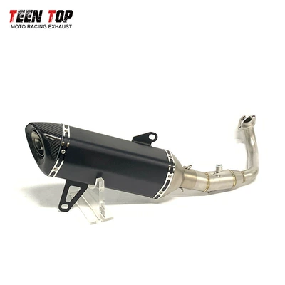 Exhaust manifold – 17+ - titanium-front-section-with-catalyst-sensor-black-tail-section