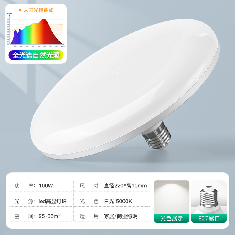 Bombilla LED transfronteriza de alta potencia, ultrabrillante, tipo UFO, luz blanca, para iluminación doméstica, con casquillo de rosca E27, lámpara de bajo consumo, venta al por mayor.