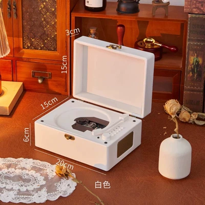 Car CD player Integrated Player Audio Disc - premium-model-classic-white-dual-diaphragm-hifi-sound-effect-bluetooth-remote-control-ghostwriting-greeting-card