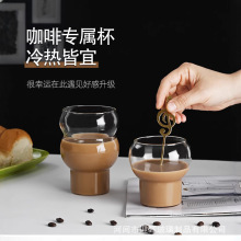 批发耐高温高硼硅玻璃葫芦杯耐热咖啡杯透明果汁杯单层冰激凌杯