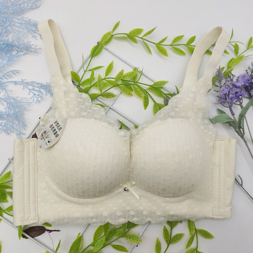 New wire-free bra, active latex collagen, breathable medium-thick underwear, adjustable lace, high-end manufacturer