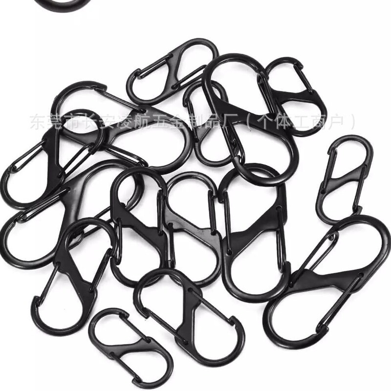 Amazon Black Keychain Key Lock Convenient Zinc Alloy Dog Clip S Buckle Convenient Double-Sided Buckle Sturdy