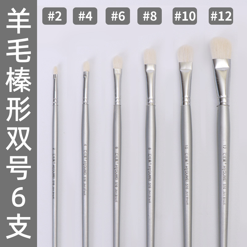 Huiyoumei Pincel Pintura al óleo Acrílico Gouache Pigmento de acuarela Lobo Hao Pincel de lana Tratamiento preferencial Pincel Montmart