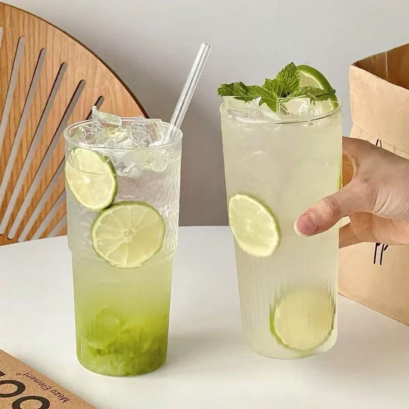 柠檬茶杯子高硼硅耐高温玻璃果茶杯冷饮果汁饮品杯家用夏季喝水杯