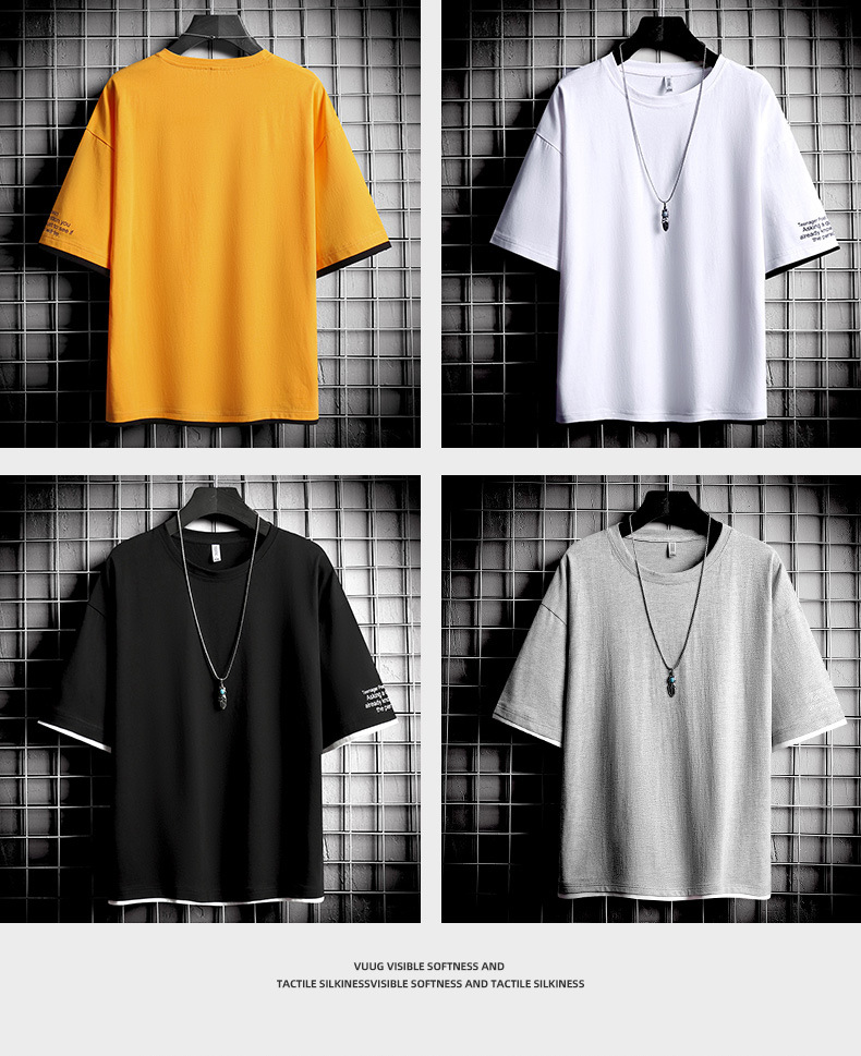 Short-sleeved T-shirt for men's summer 2023 new thin ins trendy brand summer ice silk loose five-and-a-half-sleeved clothes for students pic 18