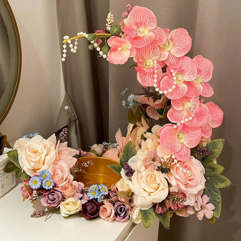結婚式の造花装飾結婚式の靴のディスプレイ高価値造花ブリキの箱靴ラック結婚式の装飾品|undefined