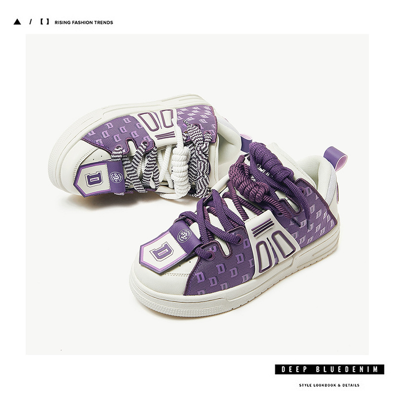 Modne buty męskie w tym samym stylu, modne buty, podwójne sznurowane tenisówki, męskie i damskie buty dla par w tym samym stylu, buty na chleb_voghion.com