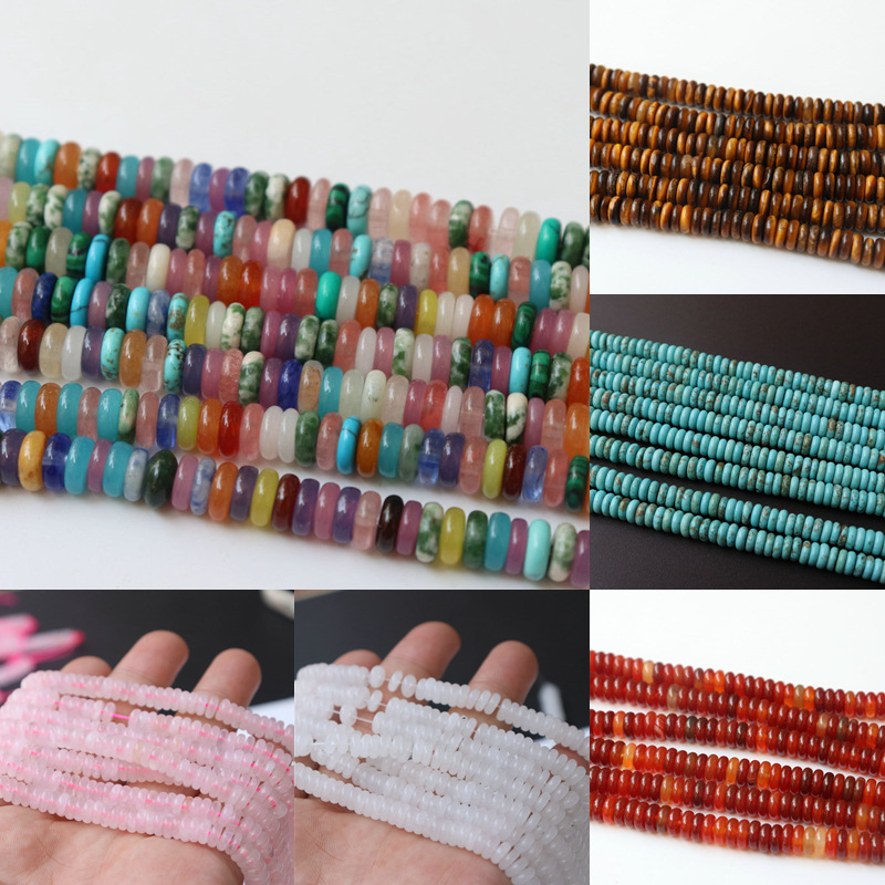 2X6Mm Natural Agate Crystal Aventurine Spacer Beads Spacer Abacus Beads Wholesale DIY Braided Bracelet Jewelry Accessories