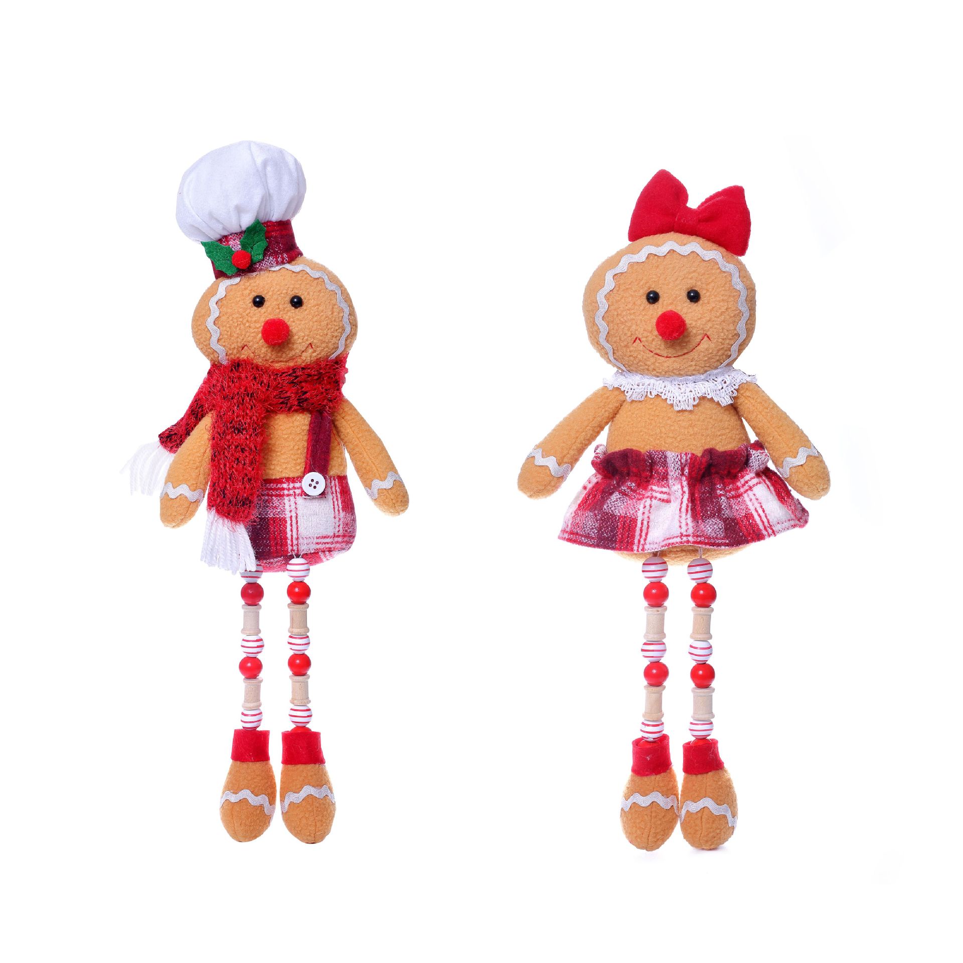 Comercio exterior nueva decoración de Navidad pan de jengibre muñeca muñeca de madera muñeca de madera muñeca de lana muñeca enana europea y americana