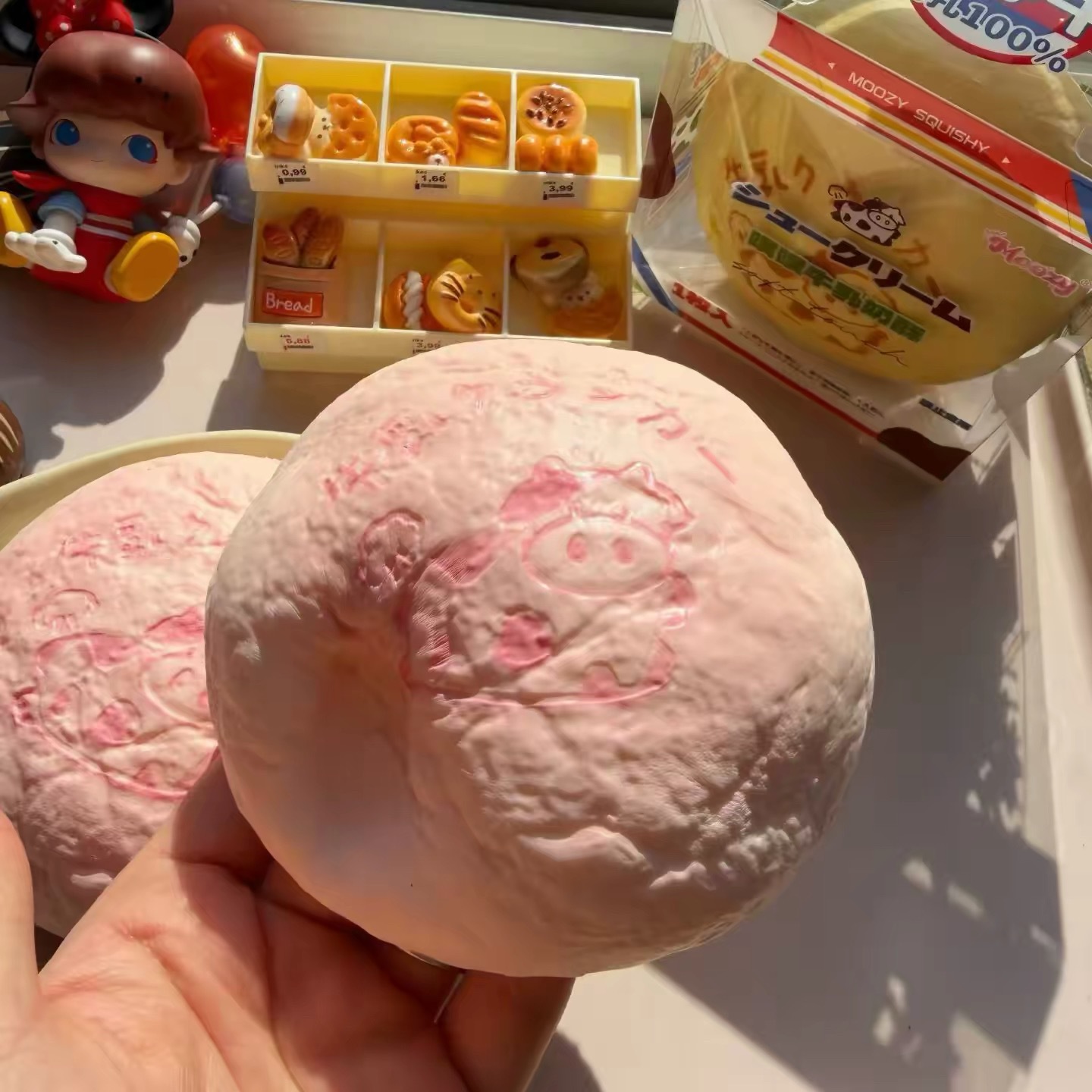 Juguetes de rebote lento, madera, leche, tostada, simulación de pan, pellizco, pellizco, ventilación, alivio de la presión, comida, jugando con squishy image 16