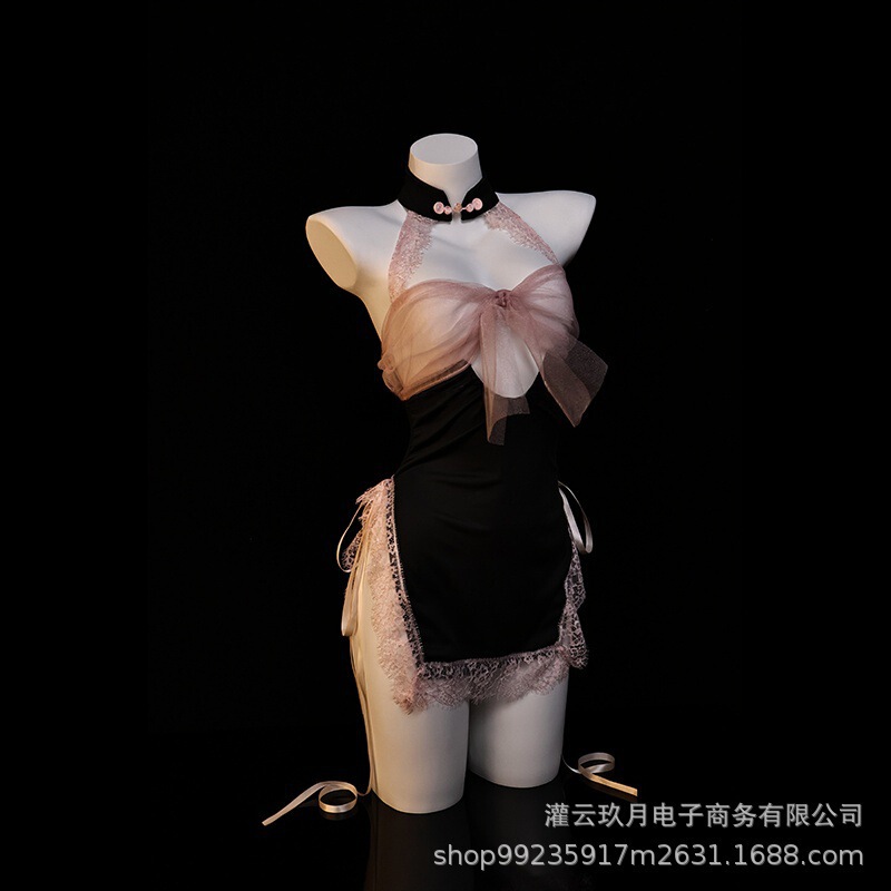 Sexy lingerie for mature women, alluring and pure, small-bust cheongsam, no-removal temptation, lace-up, slit uniform qqny, no-removal Sexy lingerie for mature women, alluring and pure, small-bust cheongsam, no-removal temptation, lace-up, slit uniform qqny, no-removal
