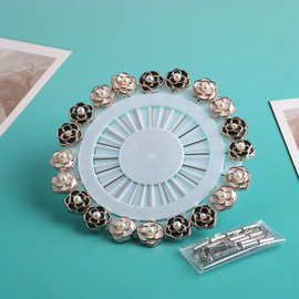 跨境包头巾丝巾扣围脖纱巾别针胸针饰品定型大头针固定珠光针批发