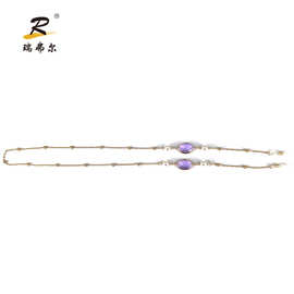 金色眼镜绳眼镜链 时尚金属网红珠珠链子 成人挂链防滑绳眼镜绳子