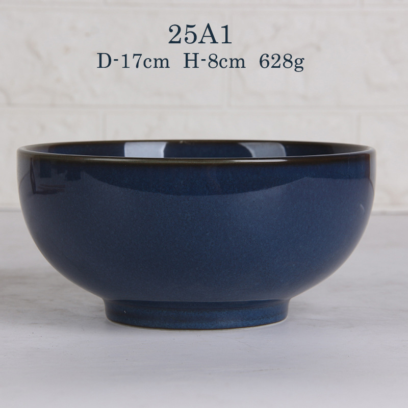 Tazón de cerámica azul claro de los tallarines del horno japonés del comercio exterior simple MOQ 1