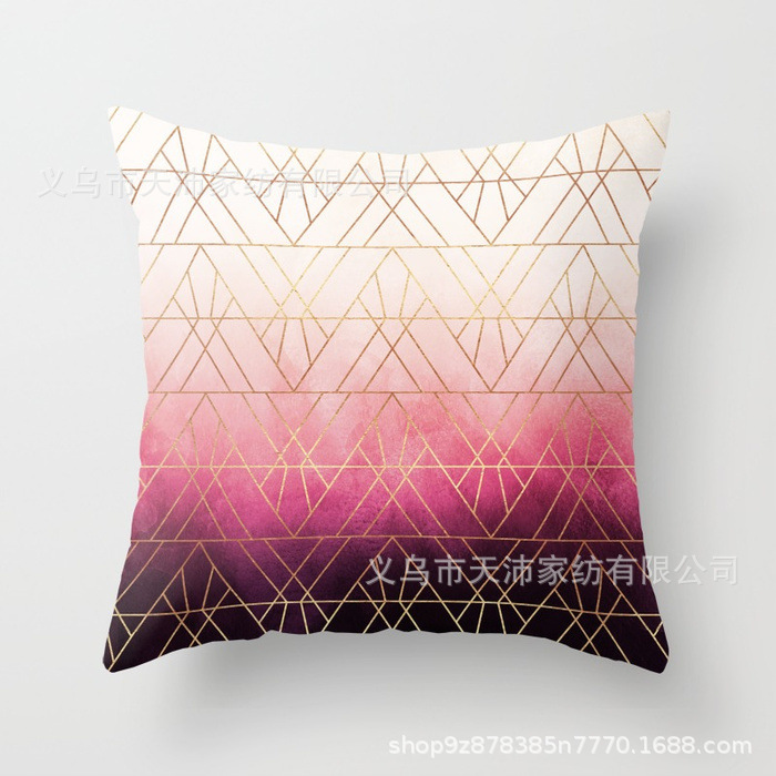 Funda de almohada personalizada con logotipo corporativo, funda de cojín geométrica de Amazon, terciopelo piel de melocotón, cojín para sofá de sala de estar, moderno y minimalista