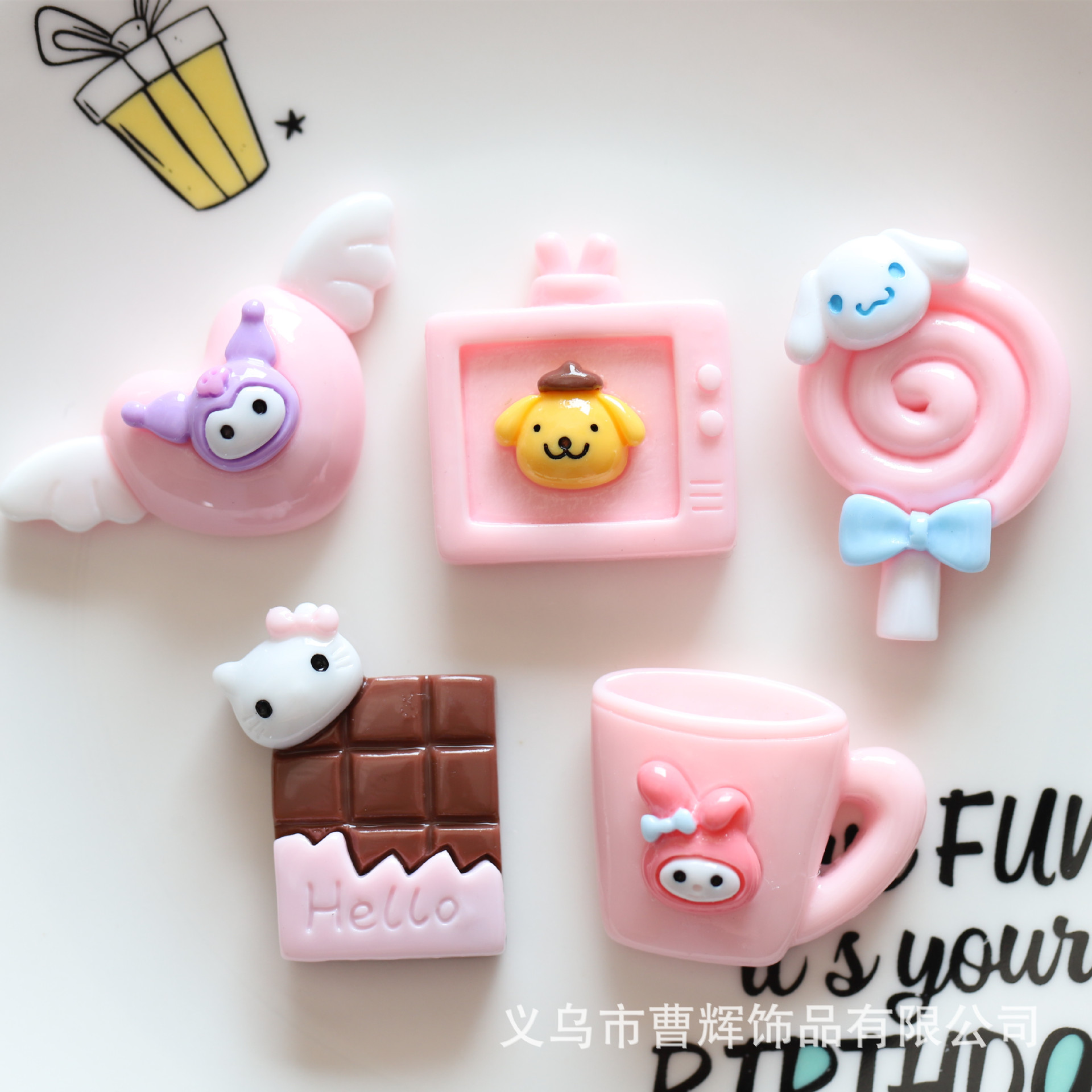 귀여운 어린이 재미 DIY 액세서리 휴대 전화 체인 펜던트 구멍 신발 버클 수제 재료 롤리팝 사랑 날개