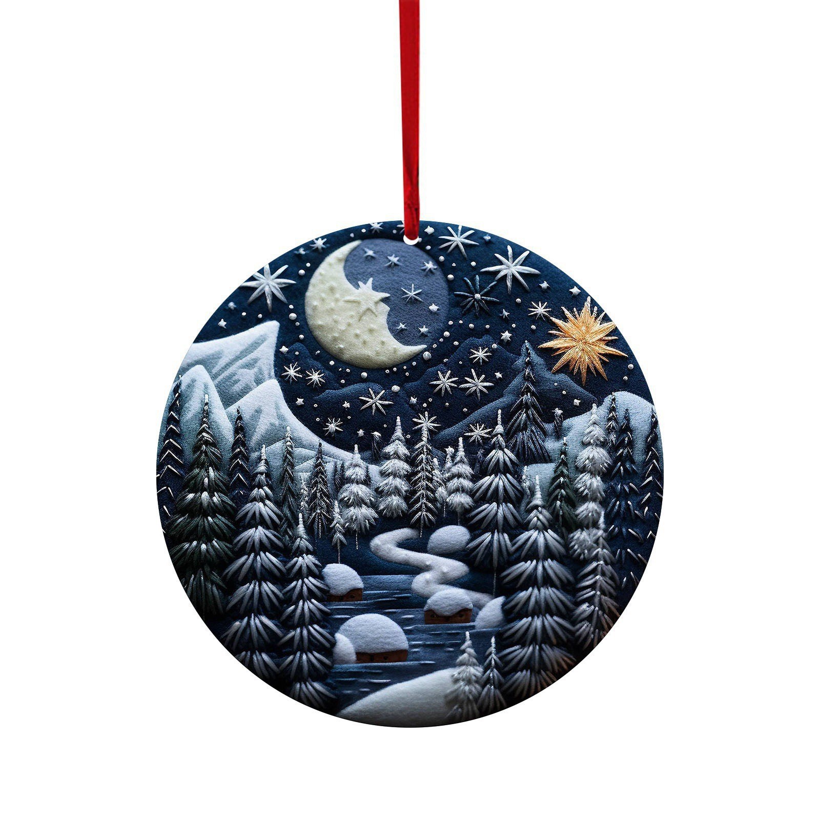 Nuevos productos transfronterizos de Navidad disco azul muñeco de nieve alce árbol de Navidad colgante decoración colgante redondo acrílico