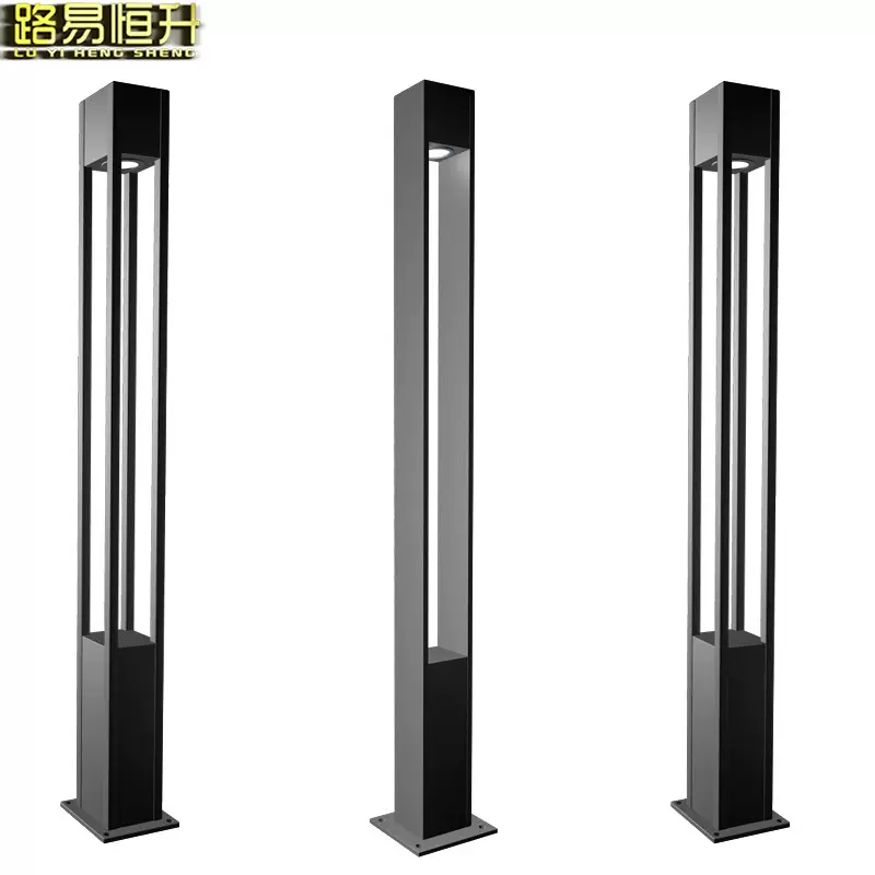 3米铝材太阳能庭院灯花园市电方形景观灯柱40W小区路易恒升烟花灯