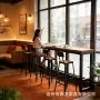 酒吧实木高脚餐厅餐桌椅
