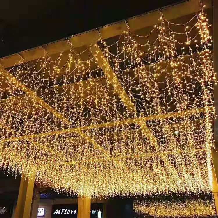 led 防水瀑布灯节日灯闪灯冰条灯窗帘灯户外满天星灯串室外星星灯|undefined
