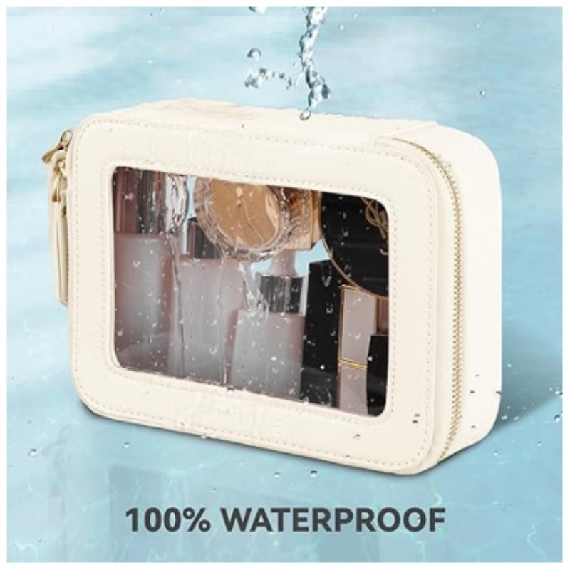 Productos en stock para ventas transfronterizas: nueva bolsa de cosméticos transparente multiusos, bolsa de aseo impermeable para viajes, estuche para productos de cuidado de la piel.