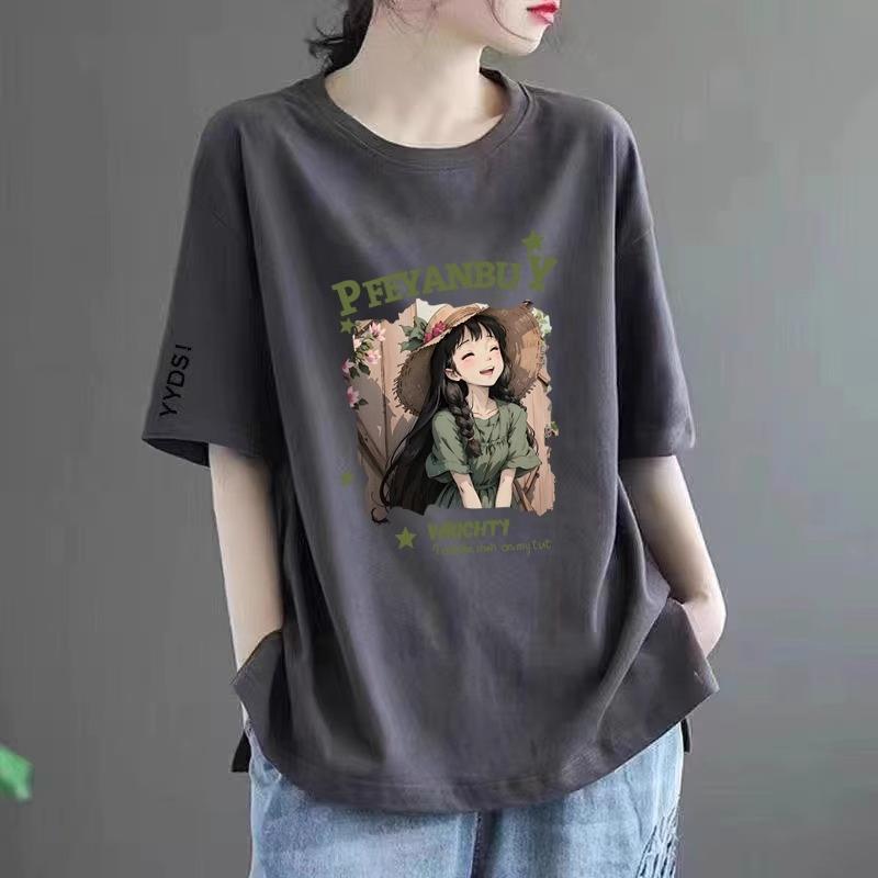 150kg 太った女の子プラスサイズの女性のルーズボトムシャツ女性の半袖 Tシャツホットガールカバー腹脂肪 mm 夏服|undefined