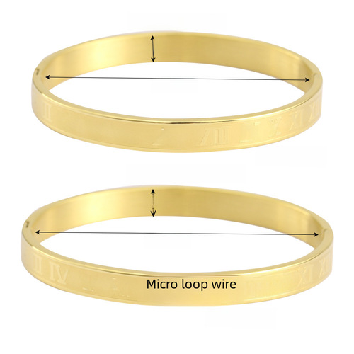 Fashion Roman numeral five-color 18K stainless steel bracelet for men, engraved decorative item, cross-border manufacturer wholesale