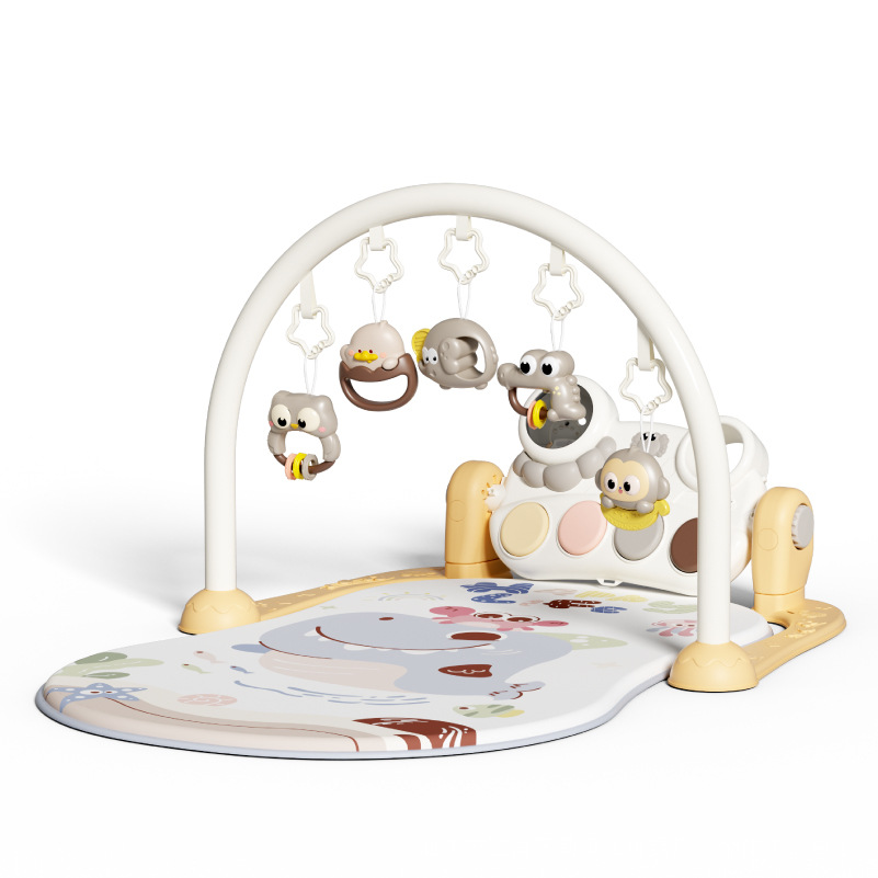 Nuevo estante de gimnasio para bebés, juguetes de pedal de música, bebés recién nacidos acostados, juguetes de piano, regalos