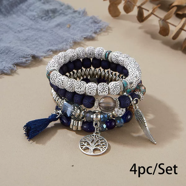 European and American Cross-Border Hot-Selling New Bohemian Bracelets Creative Tassel Multi-Layer Beaded Bracelets Fashion Jewelry