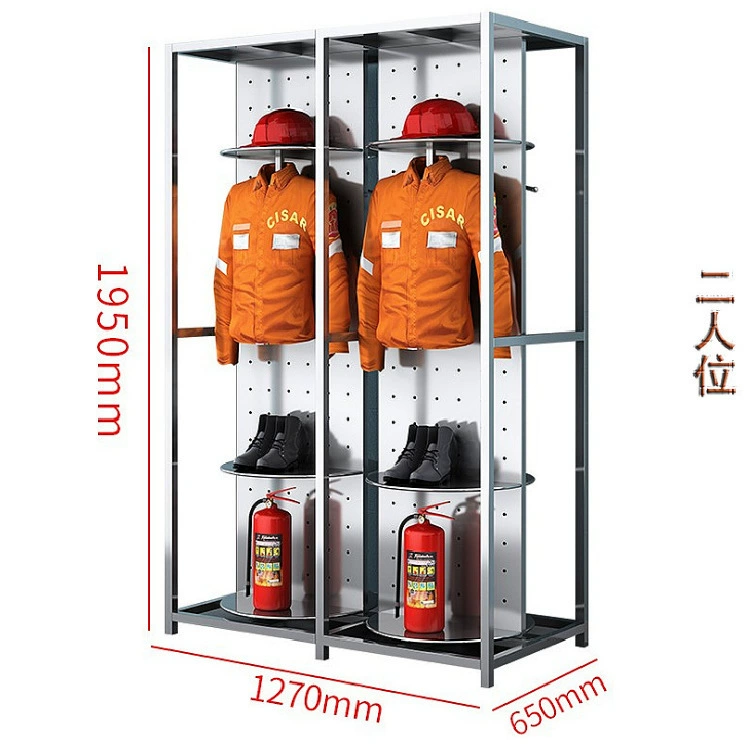 Производитель поставляет стойку для противопожарной одежды, вешалку для одежды из нержавеющей стали, двустороннюю вращающуюся стойку для спасательной одежды, боевой одежды, противопожарной одежды, вешалку для одежды