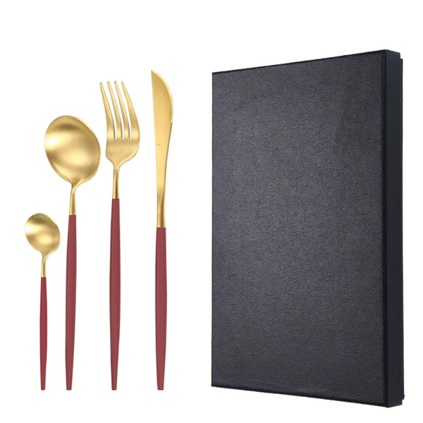 Gold and red 4 piece set