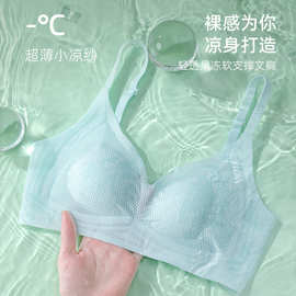 凉感无痕内衣女夏季爆款大胸显小聚拢小胸收副乳防下垂文胸罩套装