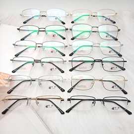 厂家无磁钛眼镜金属全框架商务近视眼镜框男士方框简约半框混批