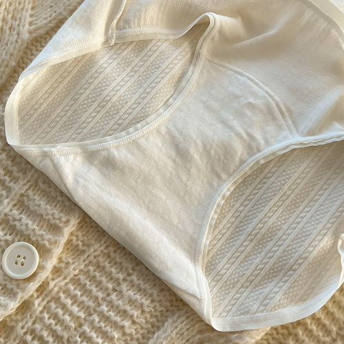 Raw cotton extended crotch 7A pure cotton antibacterial women's pure cotton underwear women's mid-waist type A baby cotton large size wholesale