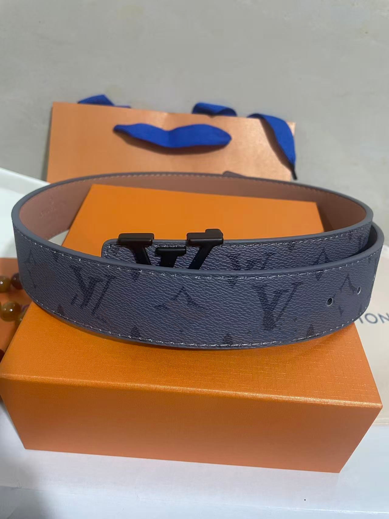 Cinturón para Hombre 4.0 cm de Piel de Vaca de Dos Capas con Hebilla Lisa para Uso Casual image 34