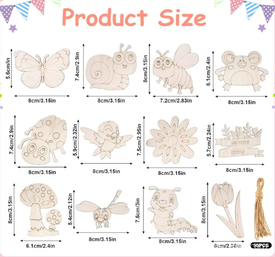 DIY Handmade Craft Wooden Puzzle Blanks Decorative Toy Set for Children Assembly and Painting