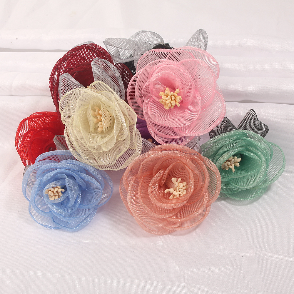 Korean DIY handmade yarn flowers, versatile clothing accessories, decorative floral materials, fabric flower shoe decorations, manufacturer wholesale