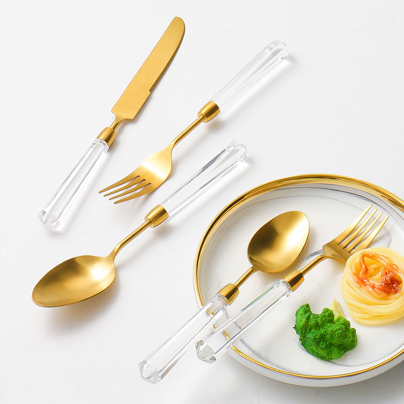 matte handheld removable tableware stainless steel
