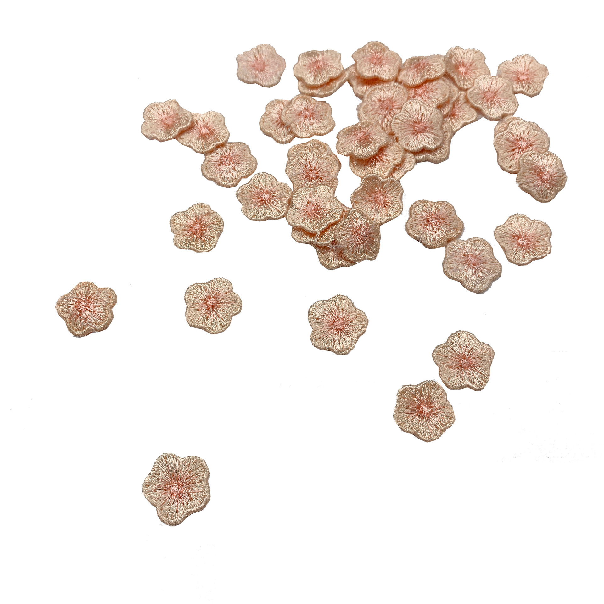 1.6CM 杏黄色蕾丝旗袍服古典戏装辅料 贴花刺绣布贴梅花小花仔